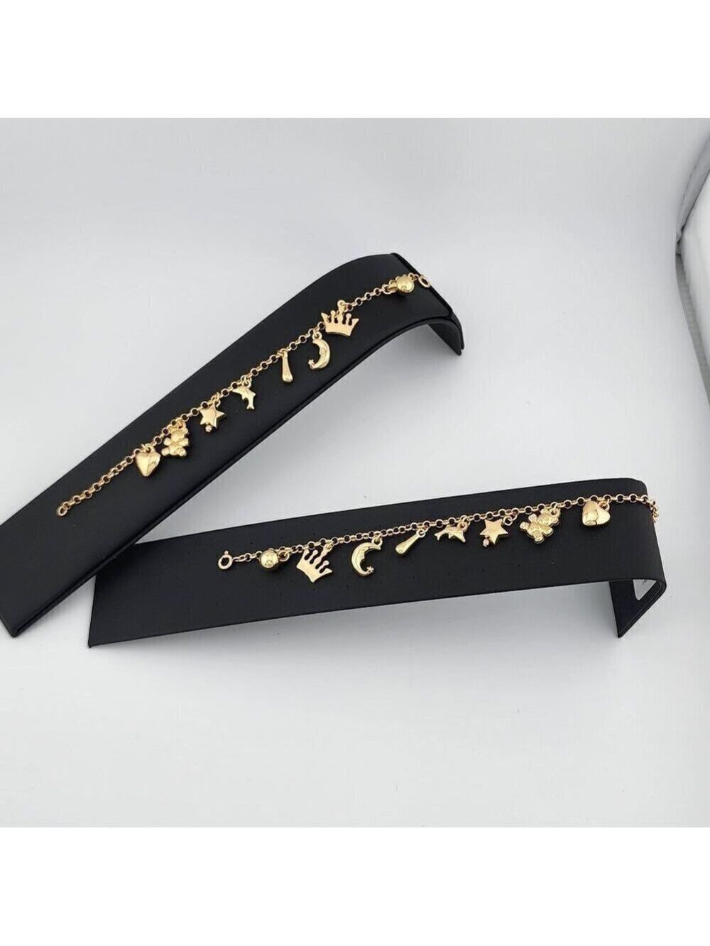 Brand New Brazilian 18k Gold Filled Variety of Charms Bracelet